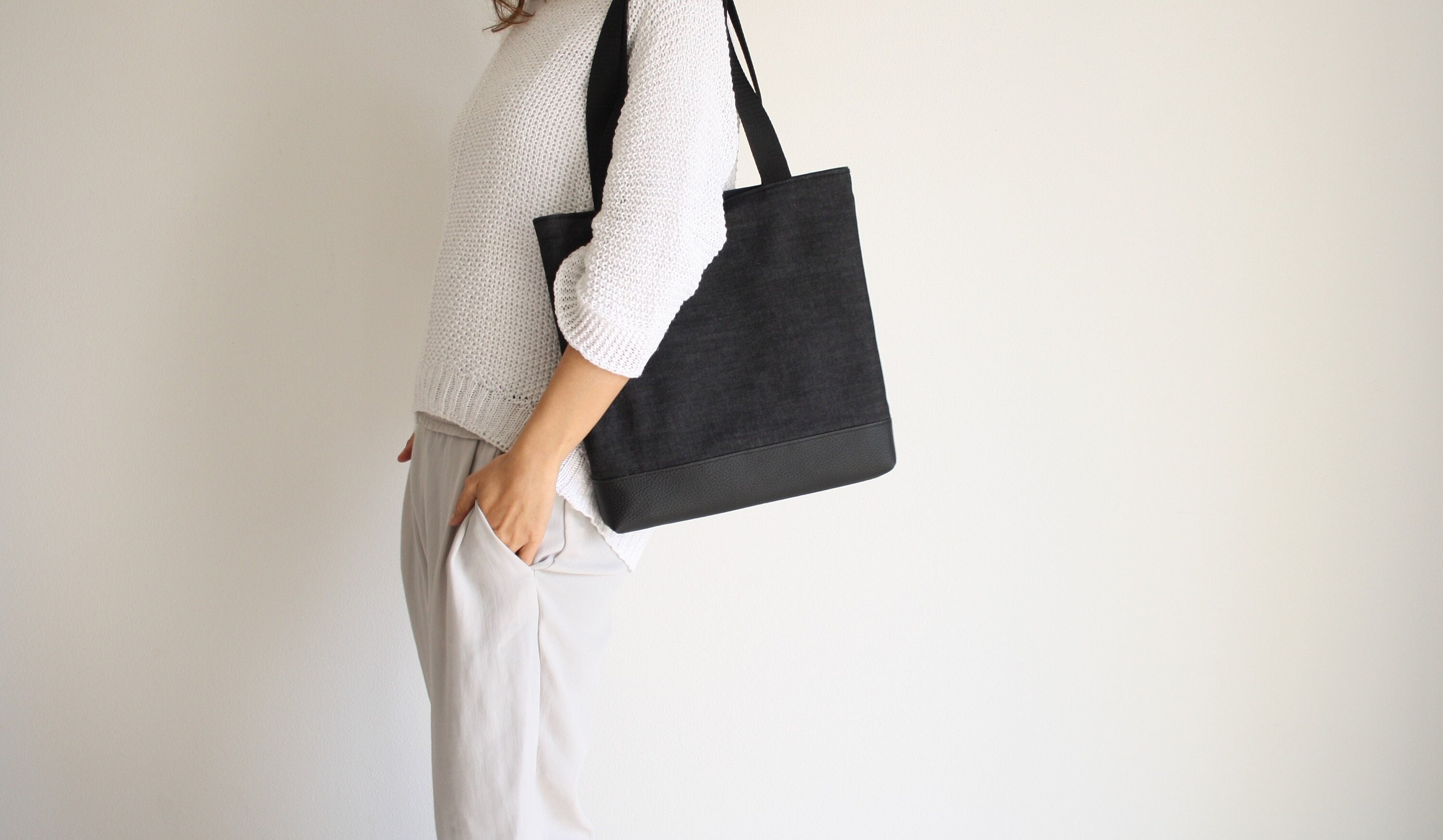 Tote bag di tela per le donne borsa tote bag con cerniera tela borsa a  tracolla per ufficio, viaggi, scuola (A03-kaki) : .it: Moda