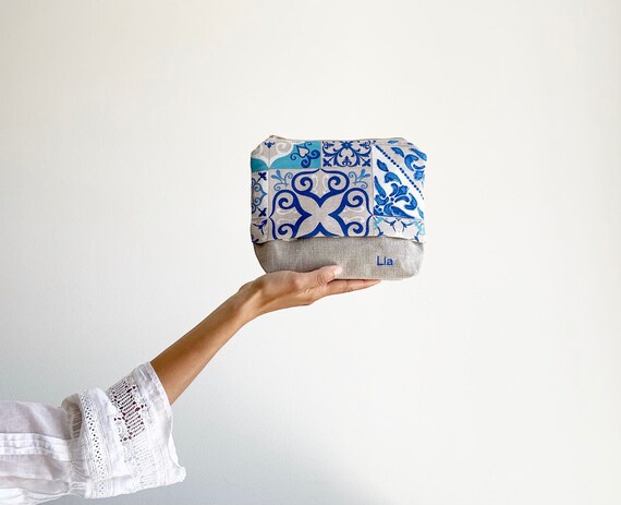 Estuche de belleza personalizado para mujer en tela estampada - Etsy