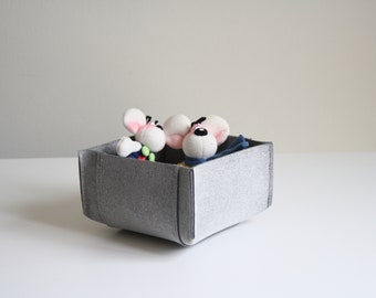 felt-like storage box,empty pockets basket,custom object box,desk organizer,object container