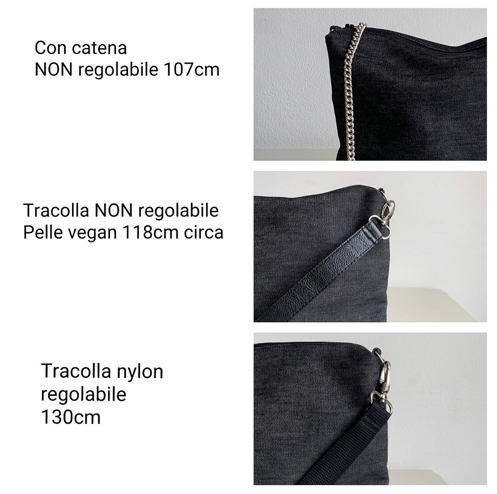 Borsa A Tracolla In Denim Donna - Borsa Hobo Retr&ograve; In Tela, Zip - 32x22 Cm