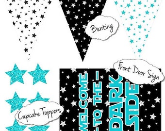 Star Wars Party Printable Decorations, Party Printables, Star Wars Theme, Star Wars Decorations, Star Wars Bunting, Star Wars Cupcake