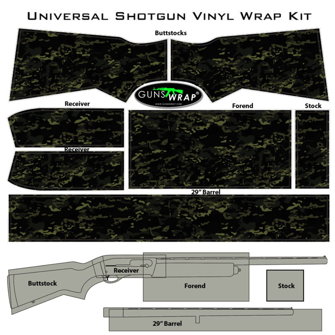 Shotgun Skin GunsWrap Camouflage Wrap Kit for Gun Etsy