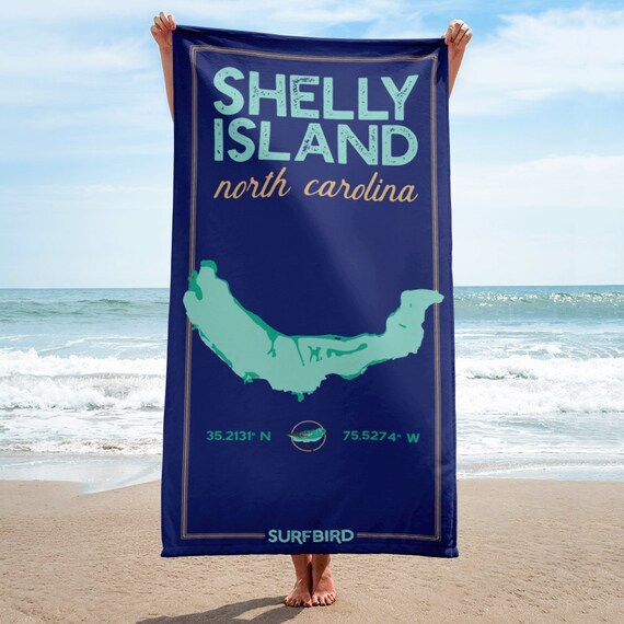 Shelly Island Nc 30x60 In Beach Towel Outer Banks North Etsy
