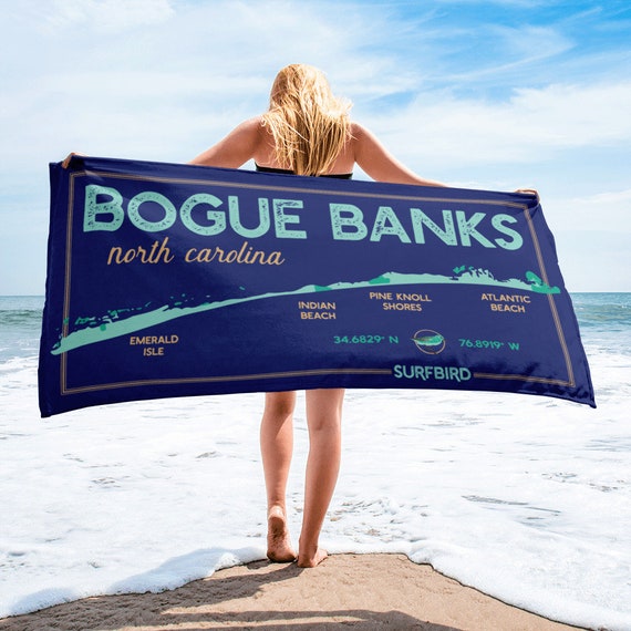 Bogue Banks North Carolina Beach Towel Crystal Coast Etsy