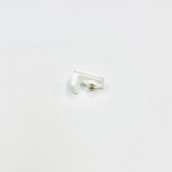 L-shape side cap for Panel Holder, white plastic side cap with screw, 1 pc, accessorise for Panel Holder / Panel Track