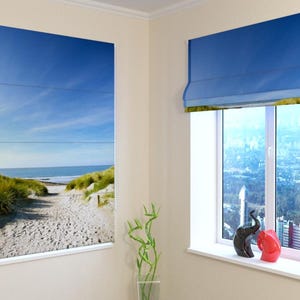 Window Shades | Roman Shade | Modern| Universal | Custom Print | Blackout, Screen, Silk | Custom-made | Curtains  - Baltic Coast