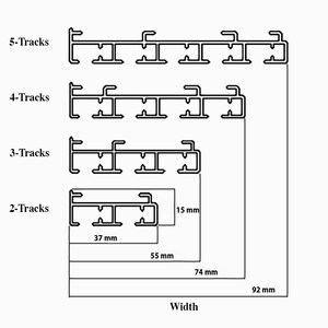 4-voies Rideaux Rail pour Panneau Japonais, rail de plafond, monté au plafond ou au mur, toute taille personnalisée image 2