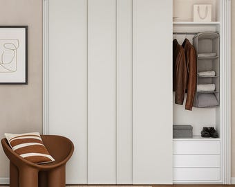 Rolety zaciemniające z przesuwanymi panelami: zestaw 4 zasłon z przesuwanymi panelami do szafy, schowka lub schowka