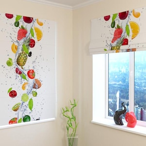 Window Shades | Roman Shade | Modern| Universal | Custom Print | Blackout, Screen, Silk | Custom-made | Curtains  - Wave of Freshness