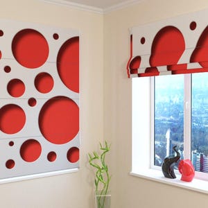 Custom Red Roman Shade: Blackout, Screen, or Silk - Wellmira