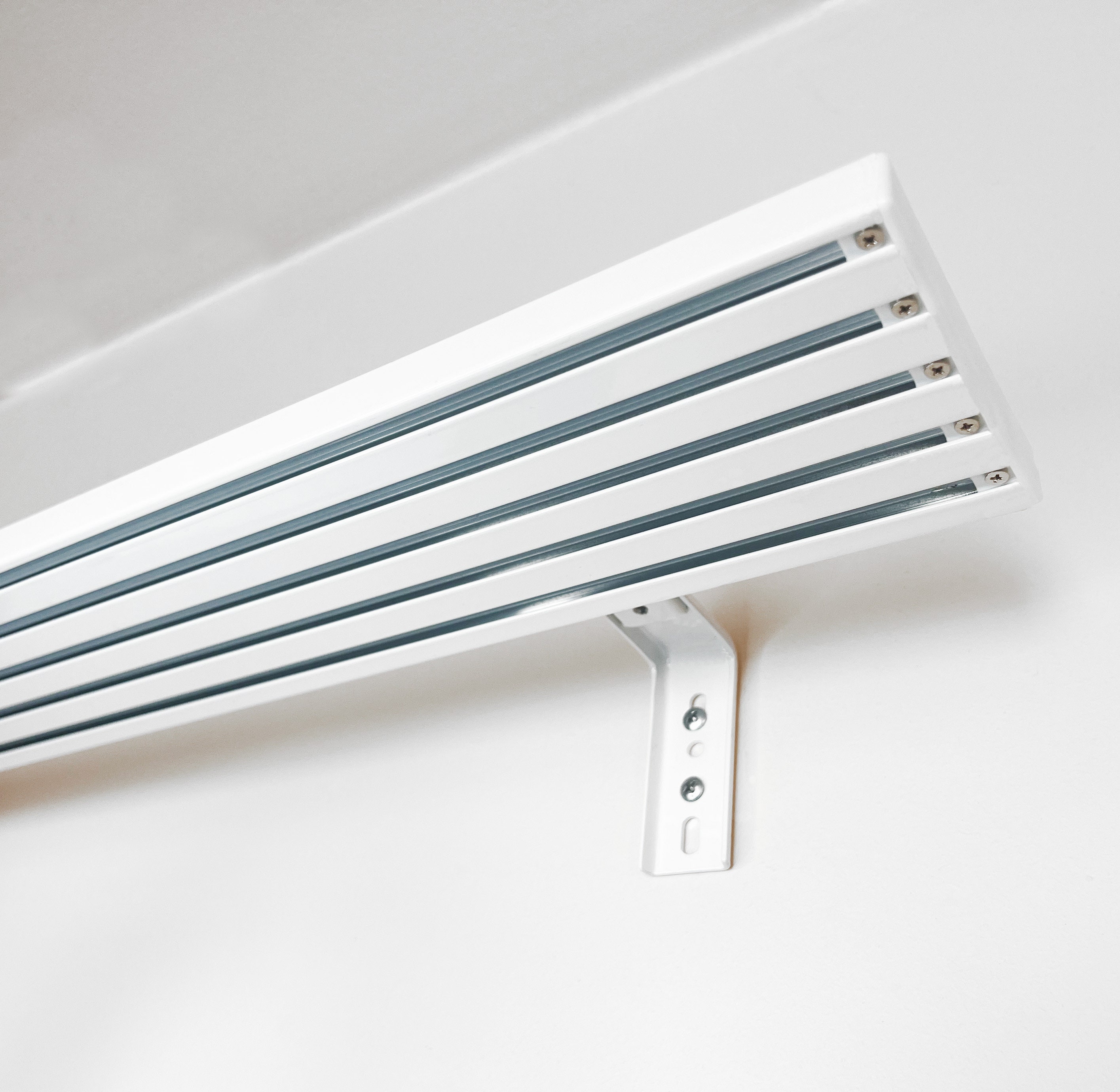 5-Binari Parete Supporto Kit, dimensione personalizzata, Guide Scorrevoli per Tende, Tende, Pannelli Giapponesi, binario in alluminio bianco