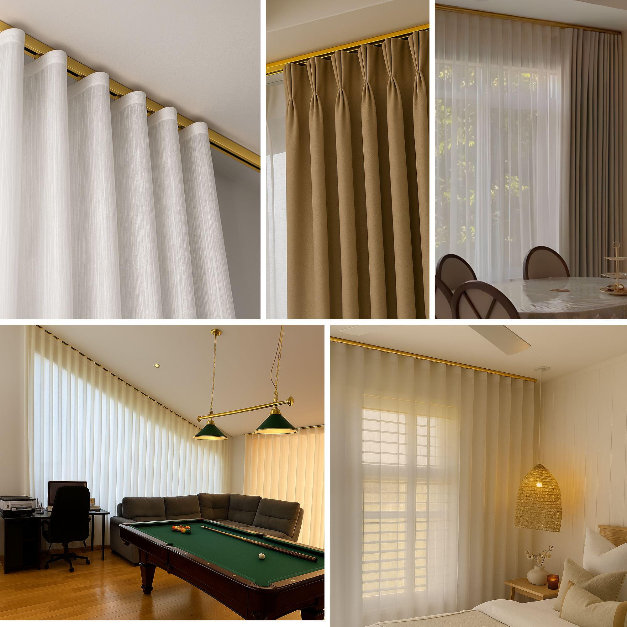 Drape Rails Support Golden Curtain Rail, Ceiling-mounted – Custom Size Track | Premium ...