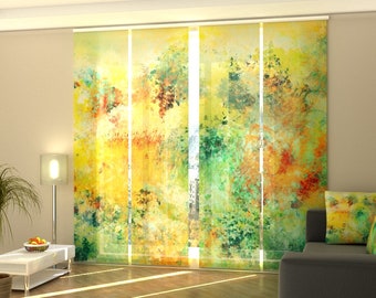 Sliding panel curtain Abstraction of Colorful Shades, Set of 4, custom size, fabric Screen or Blackout