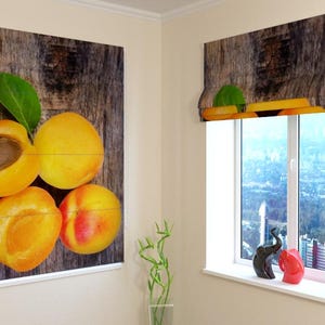 Window Shades | Roman Shade Wellmira | Modern| Universal | Custom Print | Blackout, Screen, Silk | Custom-made | Curtains  - Apricot