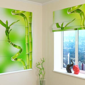 Window Shades | Roman Shade Wellmira | Modern| Universal | Custom Print | Blackout, Screen, Silk | Custom-made | Curtains  - Amazing Bamboo
