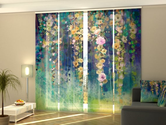 Window Printed Curtain Japan Motif by Wellmira for Living Room 