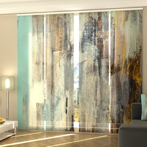 Sliding Panel Curtain Light Painted Texture, Set of 4 Vertical Blinds for Patio Doors Sliding Glass Doors Closet Doors Room divider Office