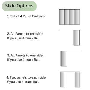 Sliding Panel Curtains for Sliding Glass Door, Set of 4 Panel Track ...