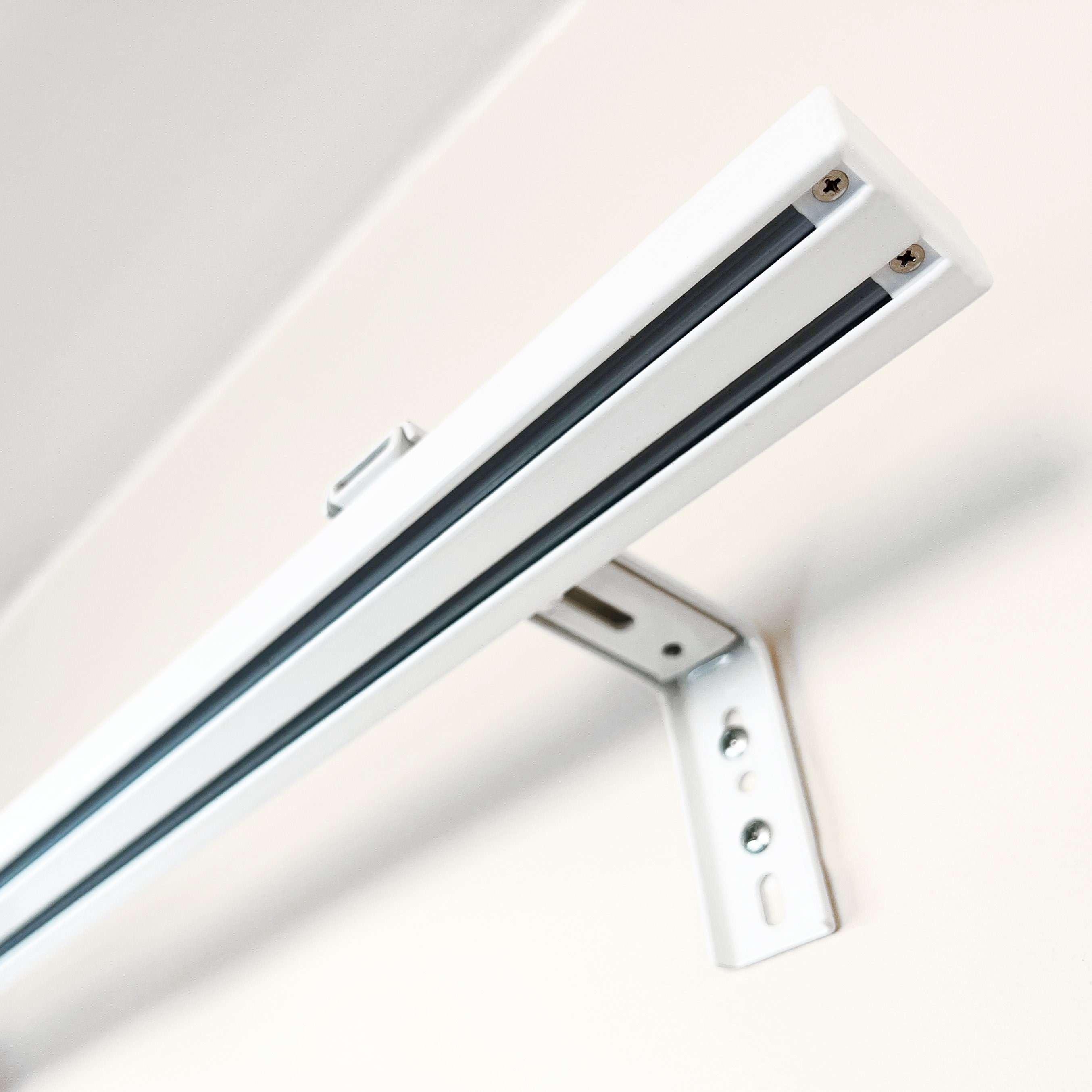 2-Binari Parete Supporto Kit, dimensione personalizzata, Binario per Tende doppio, Pannelli Giapponesi, binario in alluminio bianco