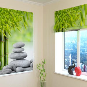 Window Shades | Roman Shade | Modern| Universal | Custom Print | Blackout, Screen, Silk | Custom-made | Curtains  - Bamboo and Stones 2