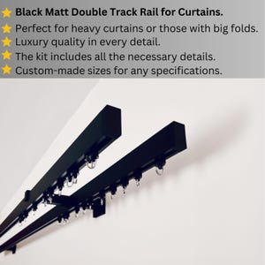 Double Metal Black Curtain Track – Custom Sizes, Aluminum Two-way Wall ...