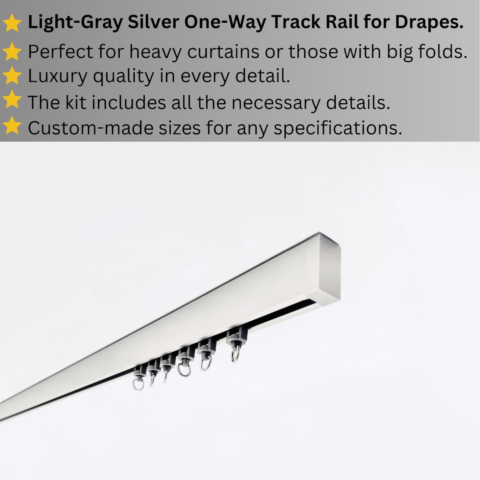 Curtain Track Rail: Custom Sizes, Decorative Single Track Rail for ...