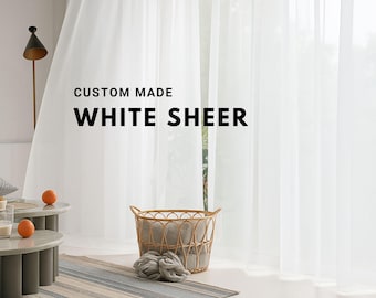 White Premium Sheer Curtain, Extra wide Tulle Wave Curtain, White Voile Sheer Drapery, Pinch Pleat Curtain, White Sheer Ripple Fold, 1 panel