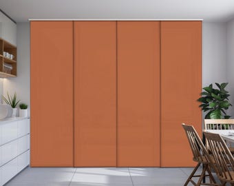 Sliding Panel Curtains: Patio Door Track Blinds, Caramel Brown color