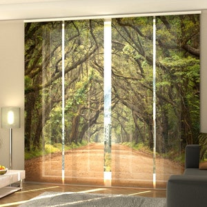Schiebegardinen Eichen in der australischen Botany Bay digitaldruck, 4er-Set, benutzerdefinierte Größe, Stoff Screen, Silk oder Verdunkelung