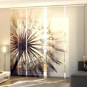 Sliding Panel Curtain Amazing Dandelion, Set of 4 Vertical Blinds for Sliding Glass Doors, Patio Doors or Closets, Offices space divider