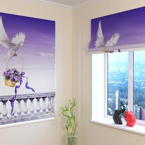Custom Roman Shade: Blackout, Silk, Screen Fabric - Modern Window Blind