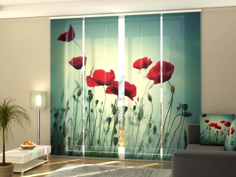 4 Wardrobe Curtains, Doorway curtains, Panel Track Blinds for Patio door coverings, Sliding Panel Curtains for Room divider - Beauty forever