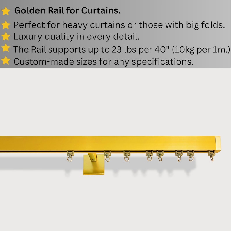 Drape Rails Support Golden Curtain Rail Track, Premium Single Track, Wall Mounted ...
