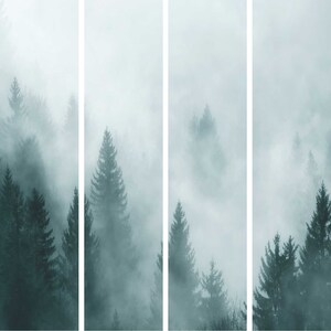 Paneles Japoneses Correderos Hermosa niebla en el bosque, Set de 4, hechos a medida, Screen de tela, Silk o Blackout imagen 2