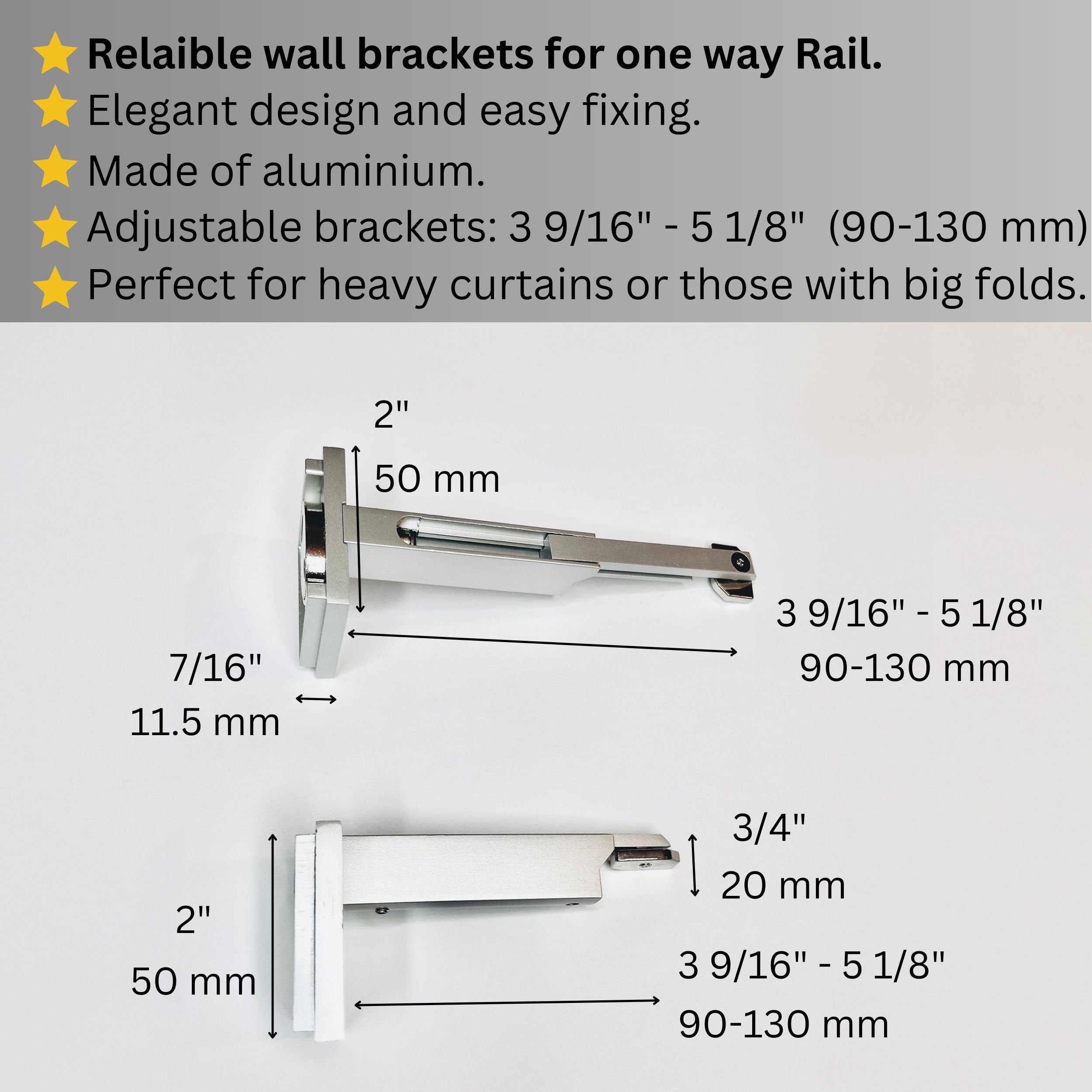Lightweight Curtain Rails Wall-mounted Curtain Rail | Custom Size Single Track for Blinds ...