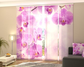 Sliding Panel Curtains for Sliding Glass Door, Set of 4 Panel Track Blinds for Wardrobe Door Patio Door Balcony door, custom - Starry Orchid
