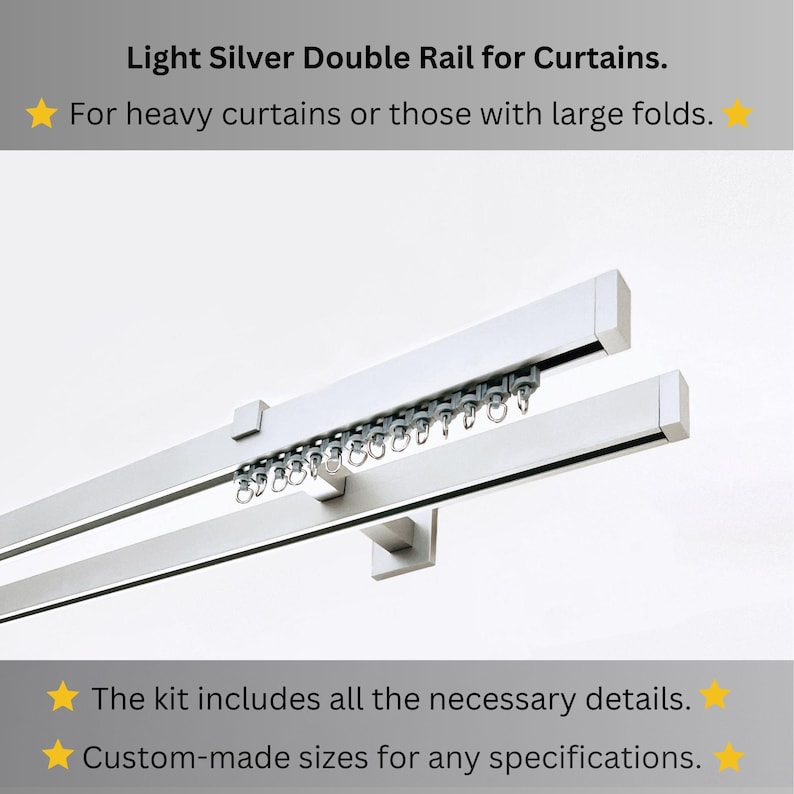 Drape Rails Support Double Wall Curtain Track: Custom Sizes, Durable Decorative Track Rail ...