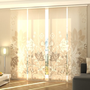 4 Sliding Vertical Blinds for Patio Door Living room Closet Doors Room divider SPA modern Blinders renew Bedroom - Abstract Designer Flowers