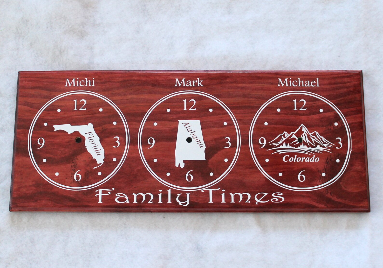 3 Time Zone Clock Custom Time Zone Clock Two Time Zone Etsy
