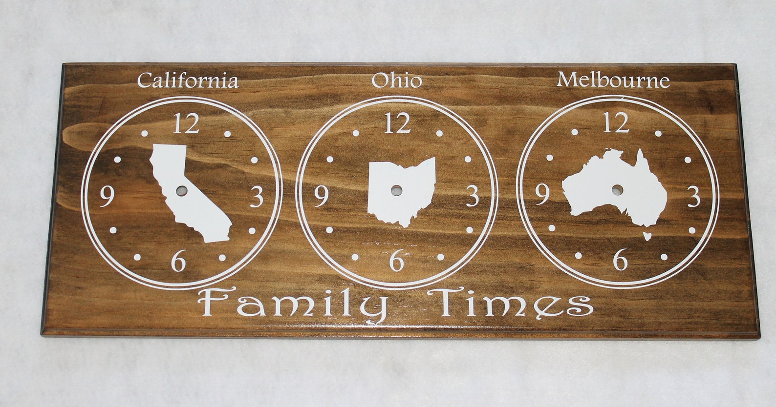 3 Time Zone Clock Custom Time Zone Clock Two Time Zone Etsy
