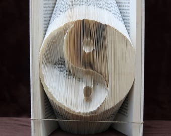 YIN-YANG custom order. Spiritual gift,Book art,Unique gift,Paper art,Christmas,Real handmade,Graduation,One-of-a-kind,Birthday,Yoga sign