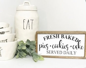 Fresh baked pies / fresh baked cookies / fresh baked signs / kitchen decor / baking signs/ farmhouse signs/ Valentine’s Day signs/ rae Dunn