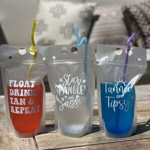 Reusable Drink Pouches: Funny Summer Party Favors image 2