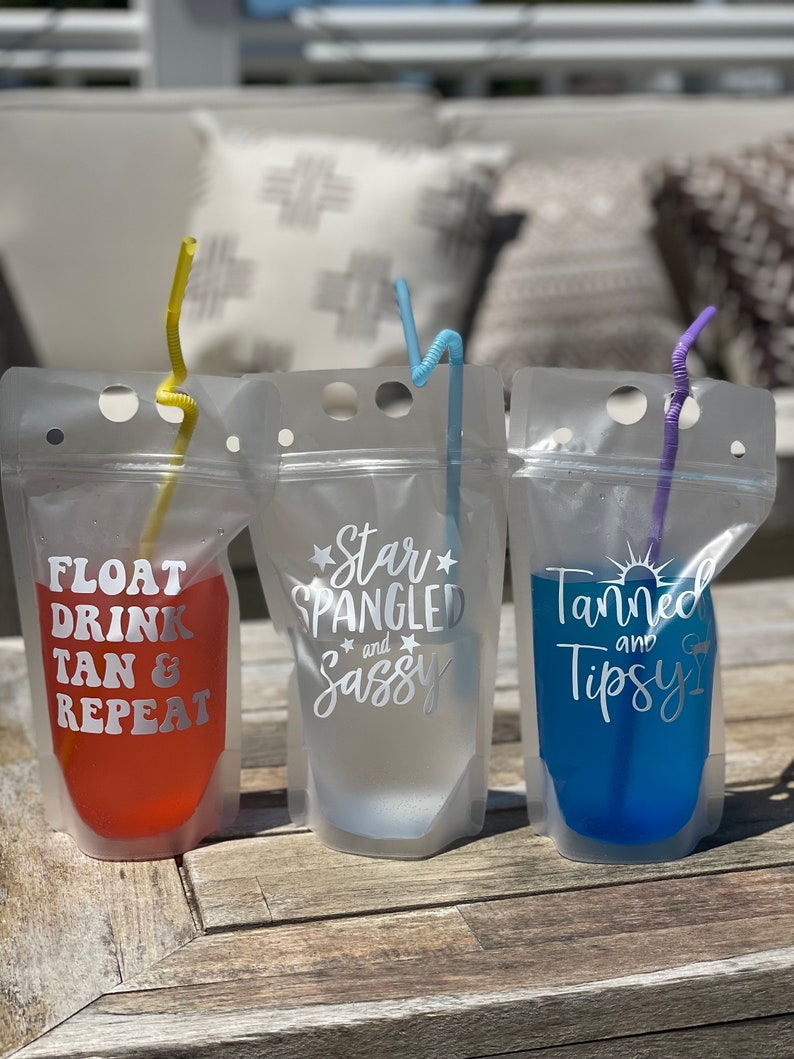 Reusable Drink Pouches: Funny Summer Party Favors image 2