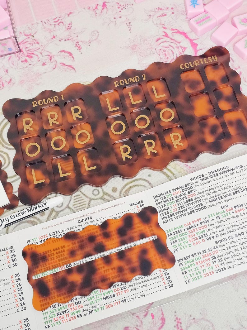 Mahjong Practice Board, Mahjong Beginner, Mahjong Line Reader, Charleston, Mahjong Accessories, Mahjong Scoreboard, Mahjong Tiles image 3