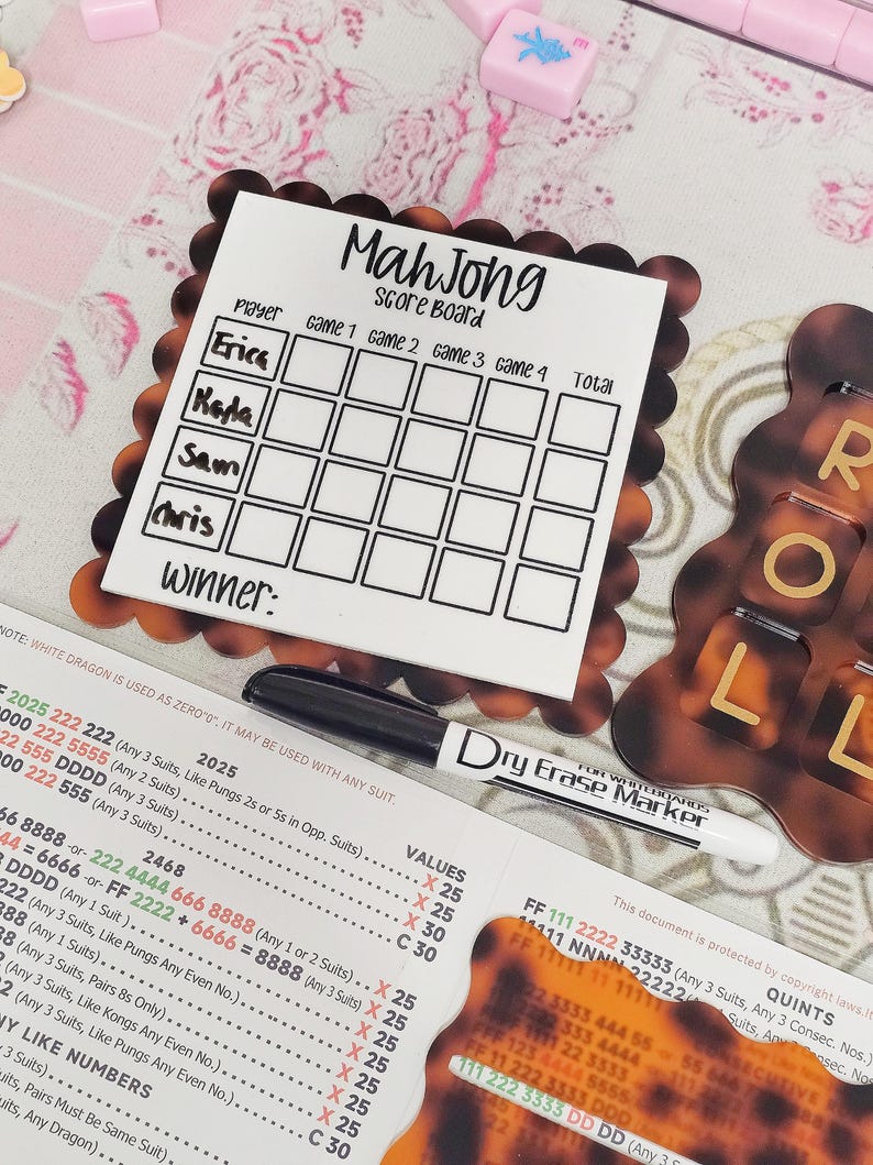Mahjong Practice Board, Mahjong Beginner, Mahjong Line Reader, Charleston, Mahjong Accessories, Mahjong Scoreboard, Mahjong Tiles image 6