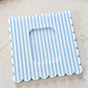 Mahjong Tile Discard Marker, Tortoise Shell Acrylic Accessory, Coastal Pink Blue Stripe imagen 6