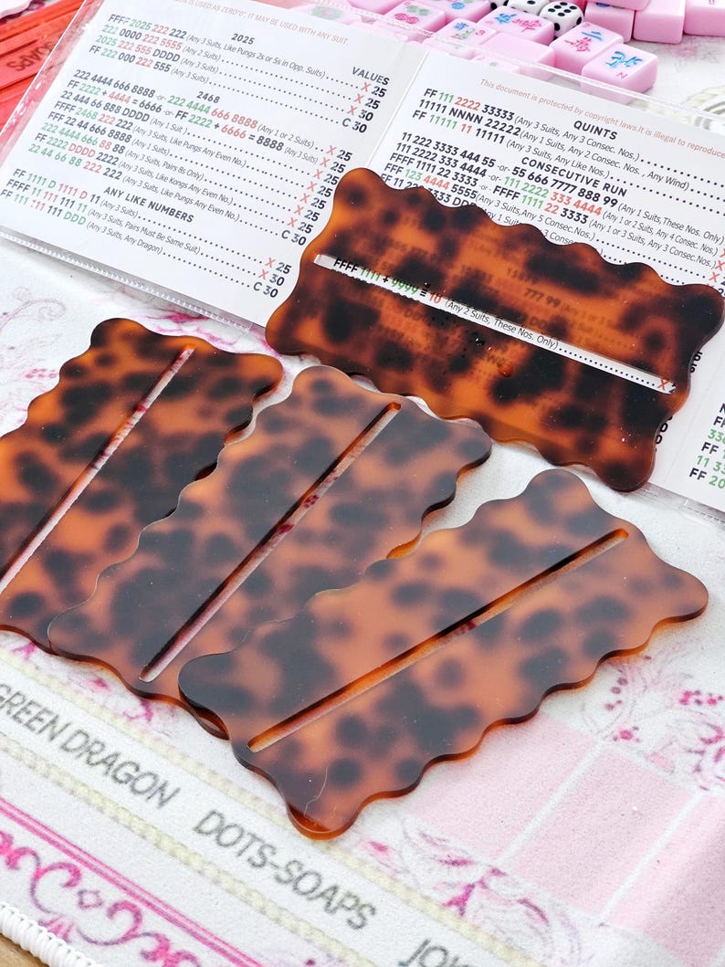 Personalized Mahjong Line Reader, Tortoise Shell Acrylic, Mahjong Gift ...