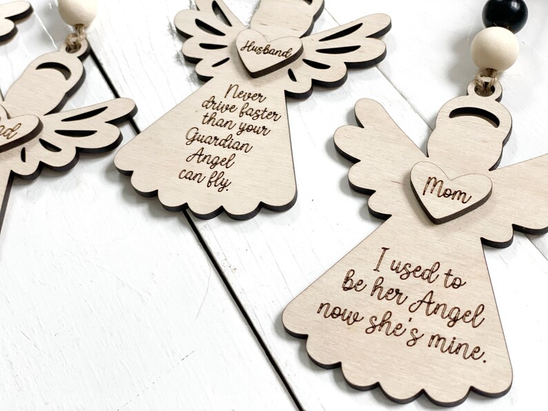 Car Charms Rear View Mirror Angel Memorial Gift Etsy