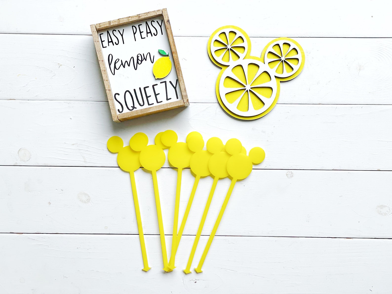 Lemon Decor / Lemon Drink Sticks / Drink Stirrers / Swivel Etsy
